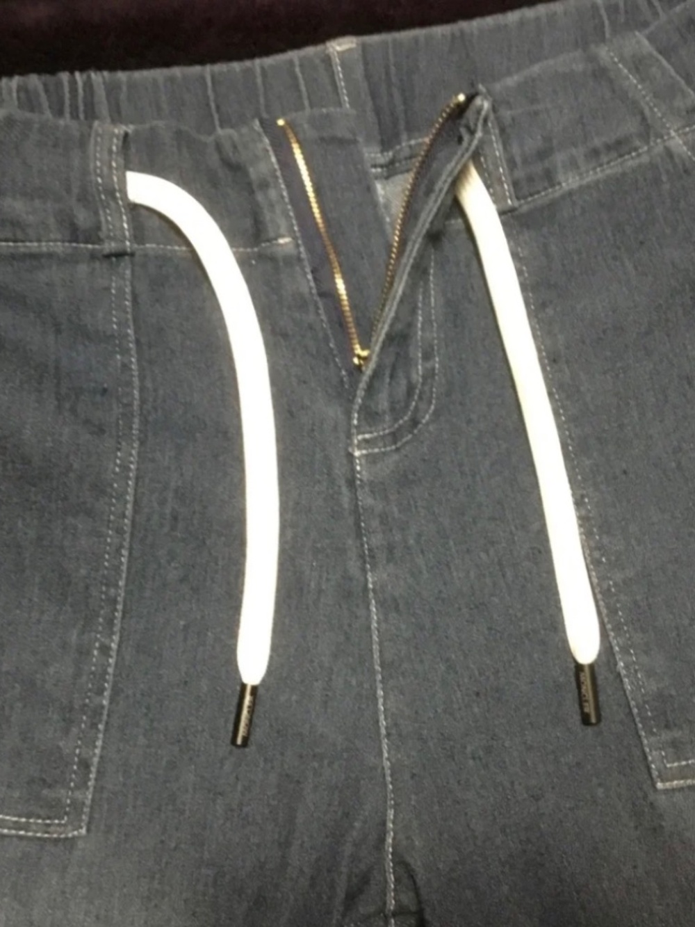 Women’s Jeans (Med) Drawn String Straight Leg